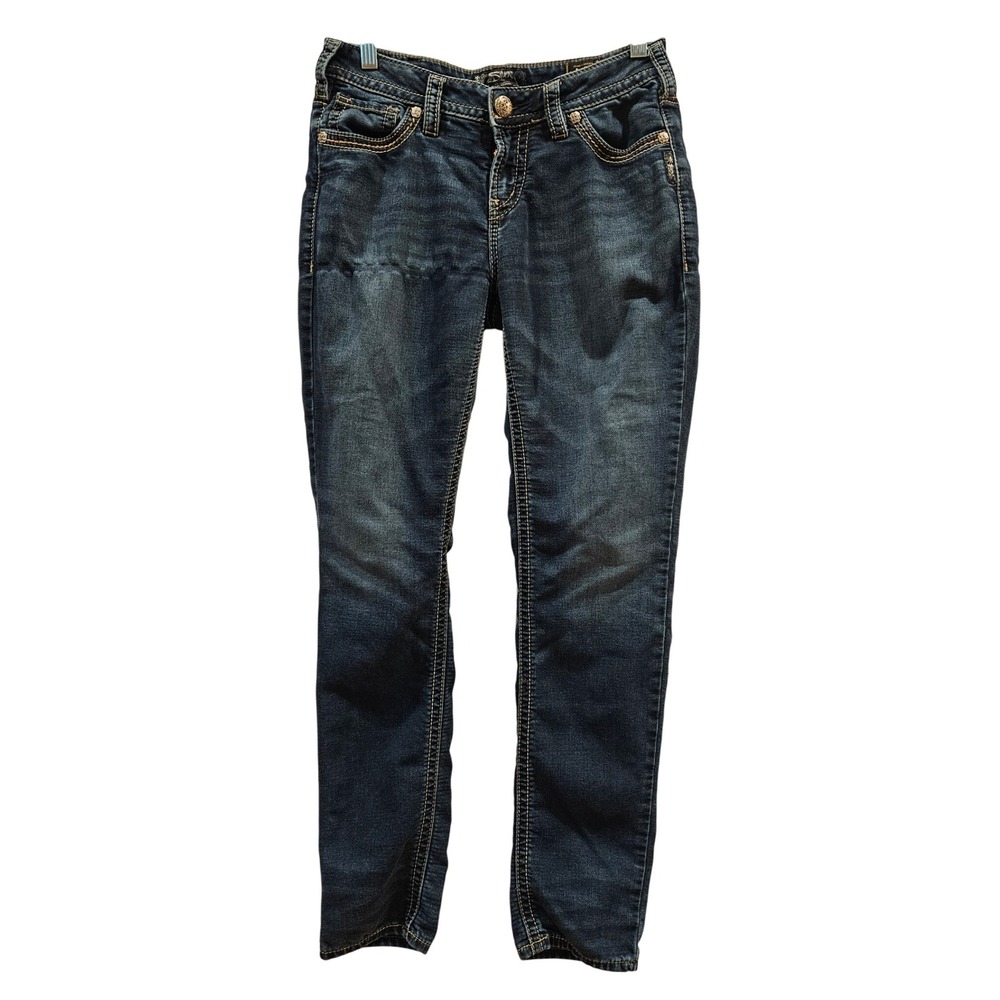 Silver Jeans Co Suki Mid Pencil Skinny Jeans Dark Wash W30 L31